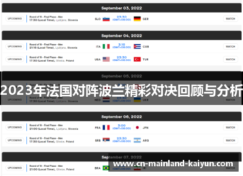 2023年法国对阵波兰精彩对决回顾与分析